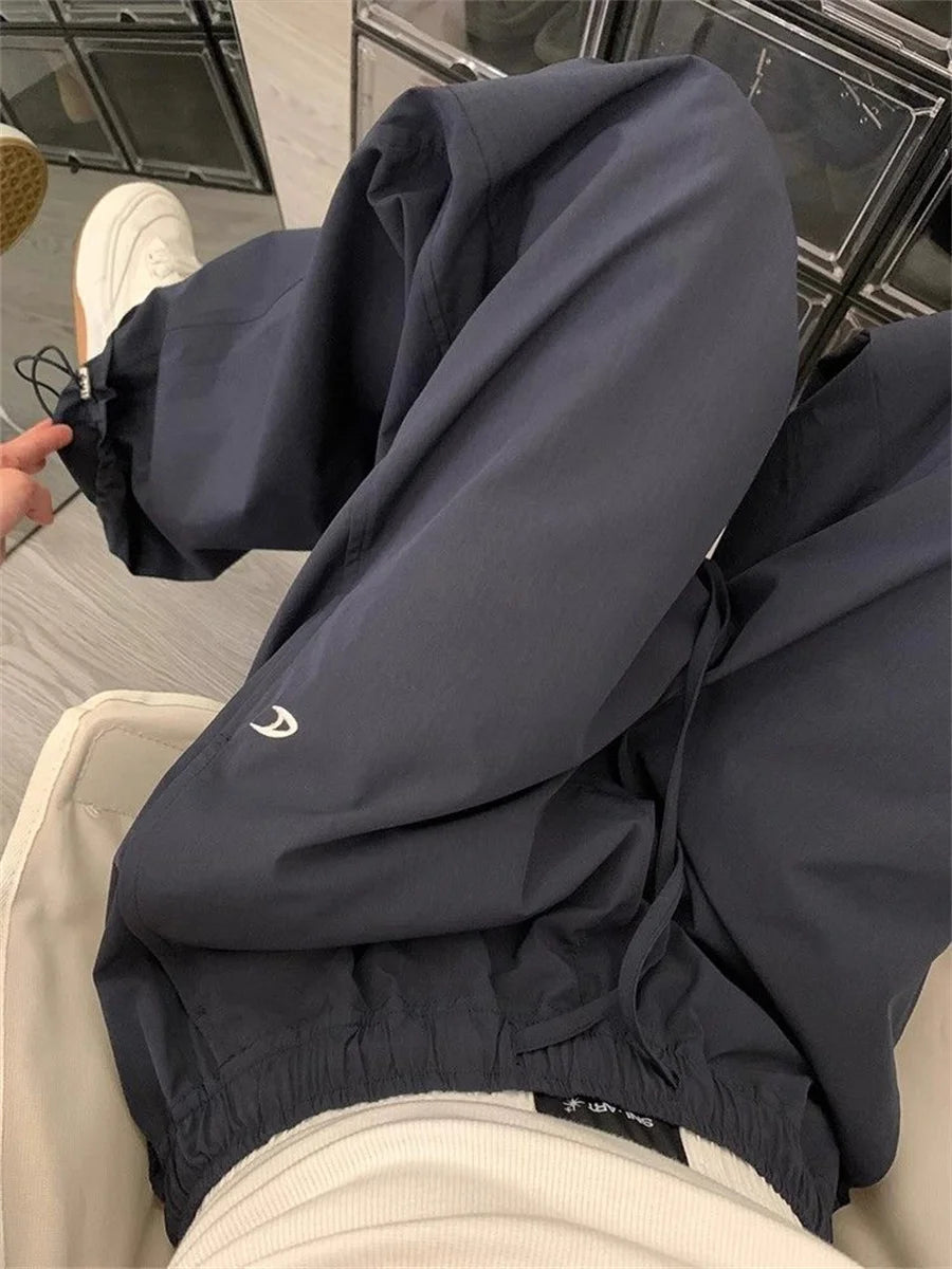 Women Loose Joggers Pants Vintage Streetwear Hip Hop Y2k Baggy Wide Leg Sweatpants Cargo Pants Casual Pockets Fashion Trousers