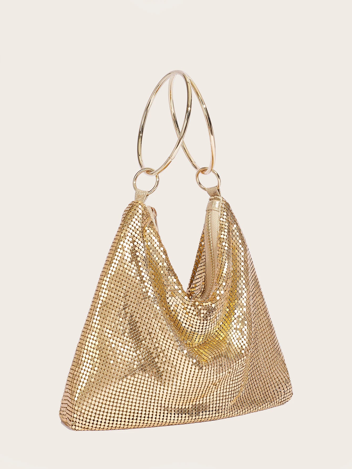 2024 Fashion Evening Bag Party Handbag for Women Large Capacity Gold Bag Aluminum Sheet Purse