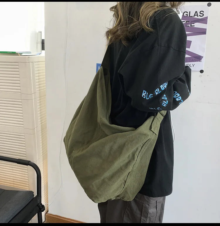 Women's Shoulder Bag Large Canvas Crossbody Bags for Women 2023 Cotton Cloth Fashion Korean Female Students School Bag Handbags