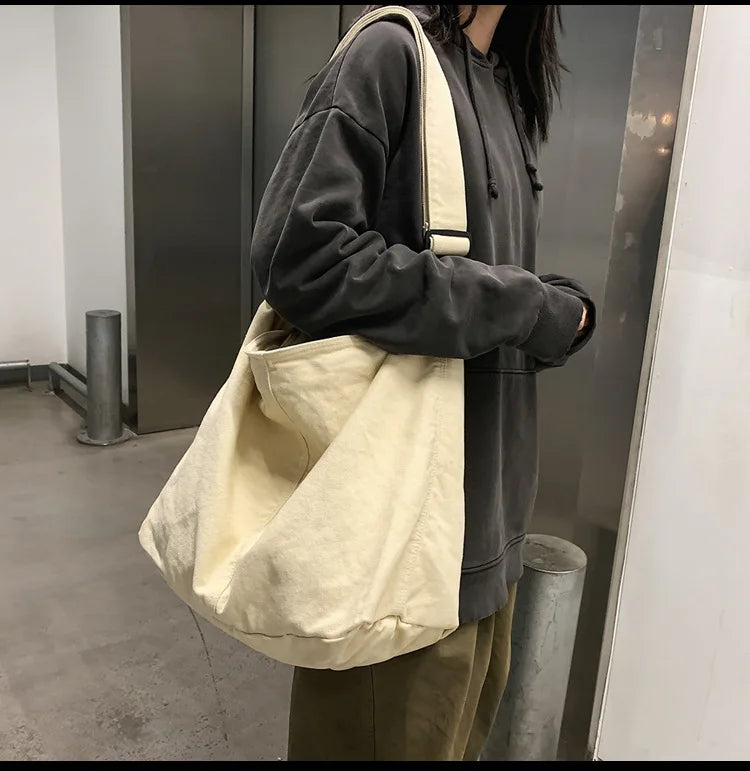 Women's Shoulder Bag Large Canvas Crossbody Bags for Women 2023 Cotton Cloth Fashion Korean Female Students School Bag Handbags