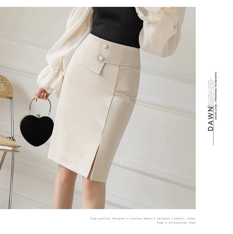 Oversized Pencil Black Skirts Women 2025 Korean Fashion Clothing Elegant High Wiast Bodycon Skirt Sexy Office Midi Mujer Faldas