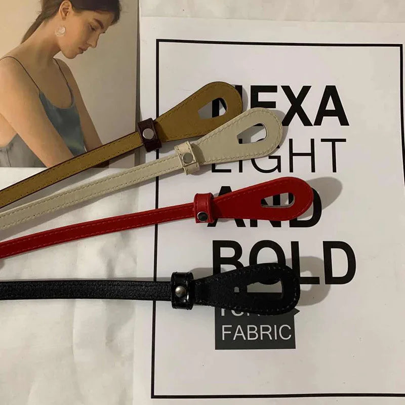 110cm Female Wild Belts Strap Thin Waistband Knotted Bow Waist Belt for Women Fashion Leather Dress Clothes Decoration Jewelry