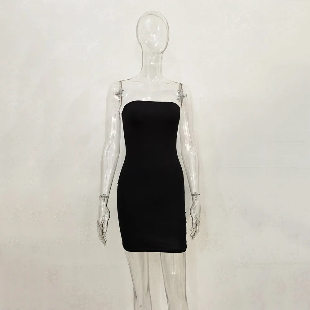 Sexy Strapless Party Club Bodycon Dresses Women Fashion Solid Backless Dress Women Clothes 2022 Off Shoulder Bodycon Tube Dress