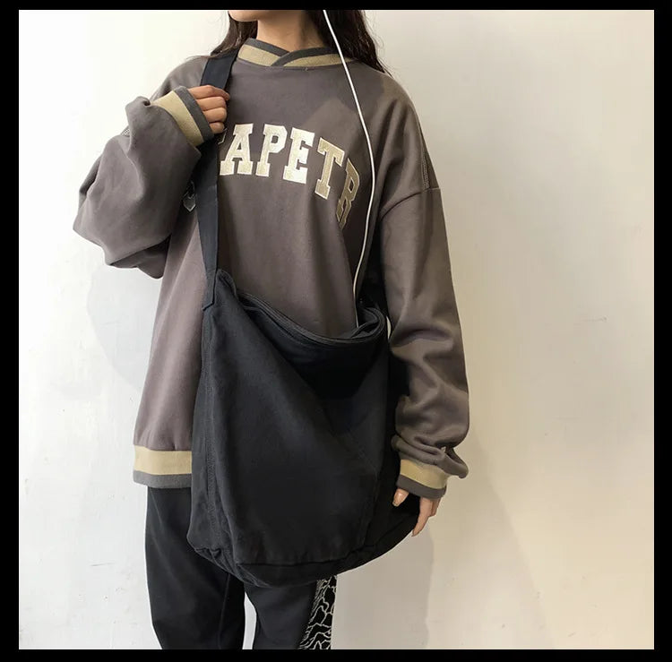 Women's Shoulder Bag Large Canvas Crossbody Bags for Women 2023 Cotton Cloth Fashion Korean Female Students School Bag Handbags