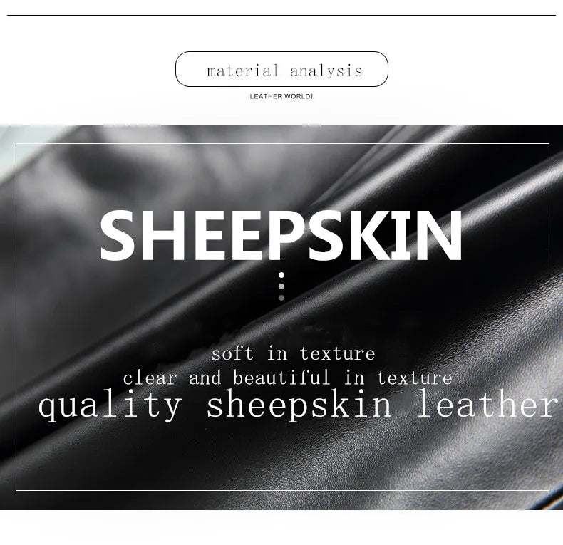 Women's Leather Skirt, High Waist, Genuine Sheepskin, A-Line, Medium Length, Spring, Autumn, M, 4XL