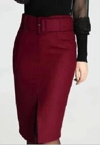 new fashion autumn winter 2019 plus size high waist skirt saias femininas casual Woolen midi pencil skirt women skirts clothes