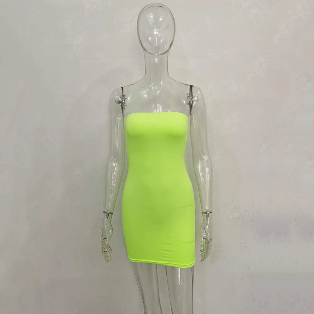 Sexy Strapless Party Club Bodycon Dresses Women Fashion Solid Backless Dress Women Clothes 2022 Off Shoulder Bodycon Tube Dress