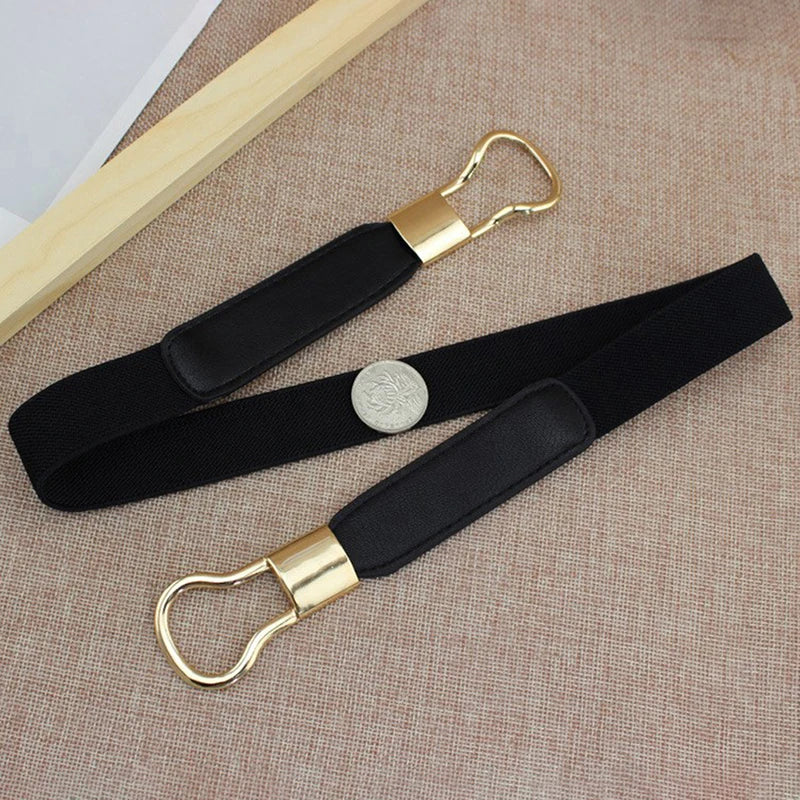 Elastic Belts Women Dress Belt Fashion Thin Female Waist Belt With Metal Buckle