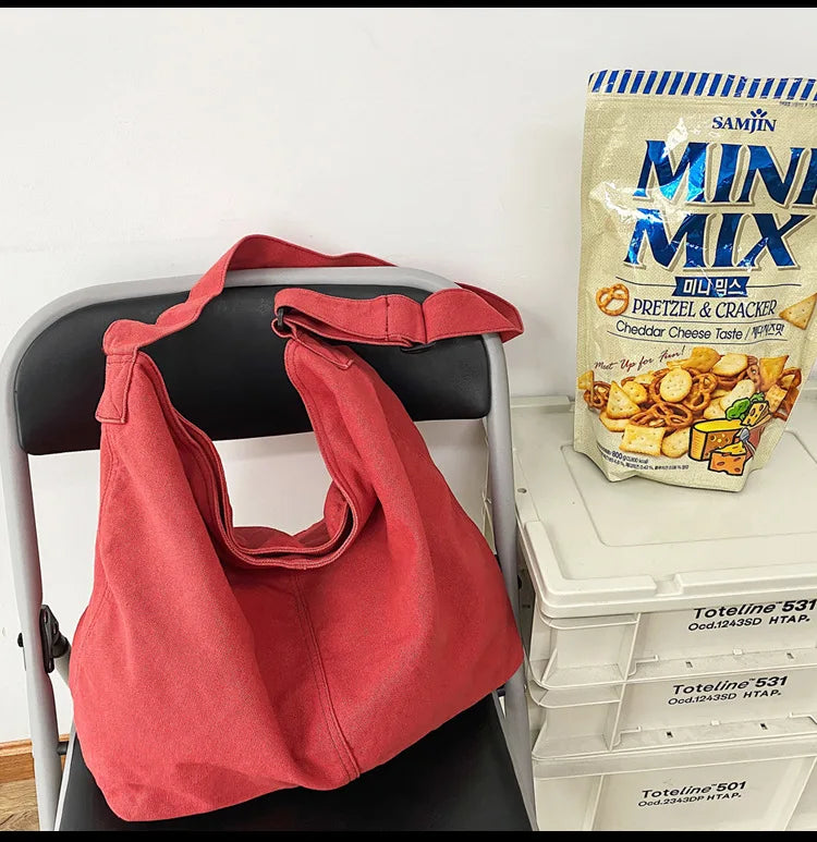 Women's Shoulder Bag Large Canvas Crossbody Bags for Women 2023 Cotton Cloth Fashion Korean Female Students School Bag Handbags