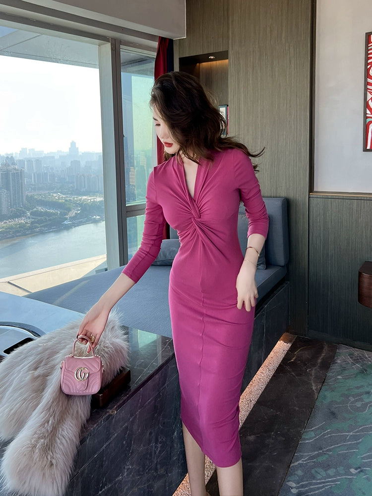 French-Style Hepburn-Inspired Black Dress for Women, Autumn and Winter 2025 New Model, Sexy Slim-Fitting Inner Dress, Bodycon Skirt