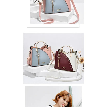 Fashionable handbag Korean color-blocking large capacity women's bag fashionable one-shoulder crossbody bag bucket bag