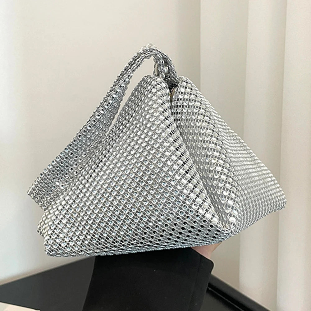 Glitter Evening Dinner Clutch Bag Women Lady Stylish Evening Bag Rhinestone  Large Capacity Underarm Bag Everyday Shoulder Bag