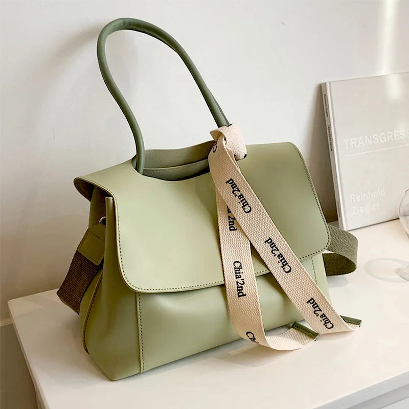 Tote Bag for Women 2024 PU Leather Purse and Handbag Lady Fashion Casual Solid Color Large Capacity Shoulder Bag