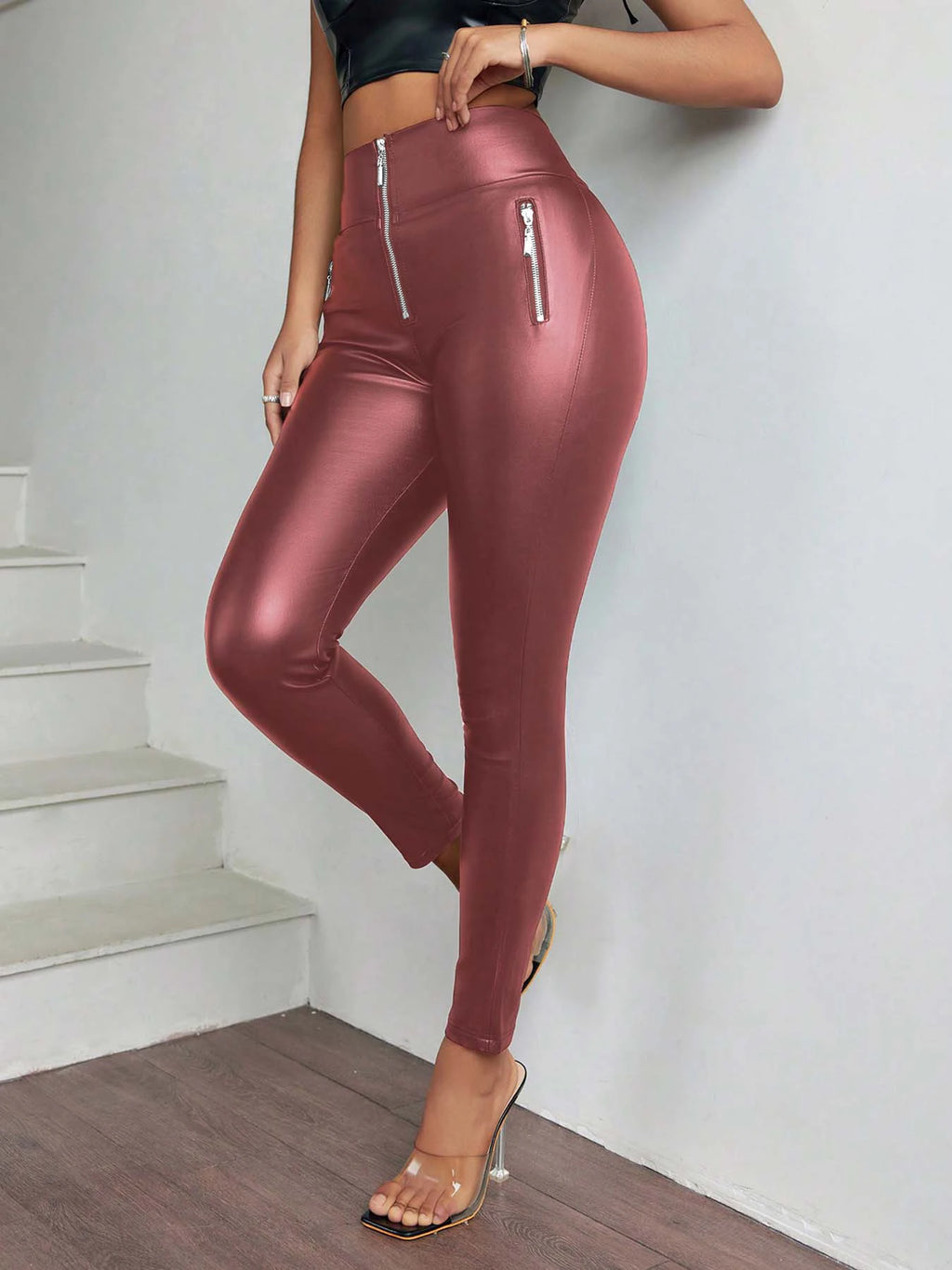 Casual Faux Leather Leggings