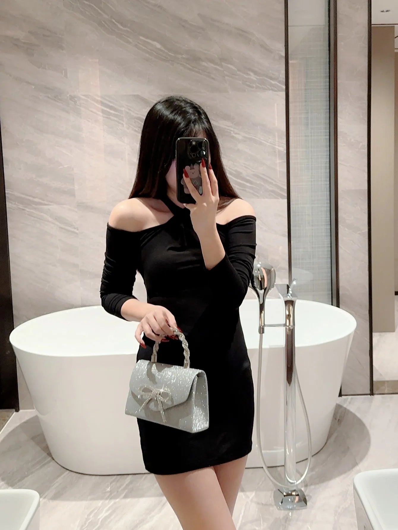 Evening Bag Dress Versatile European and American Clutch Bag Crossbody Celebrity Fashion Diamond Bow Chain Bag