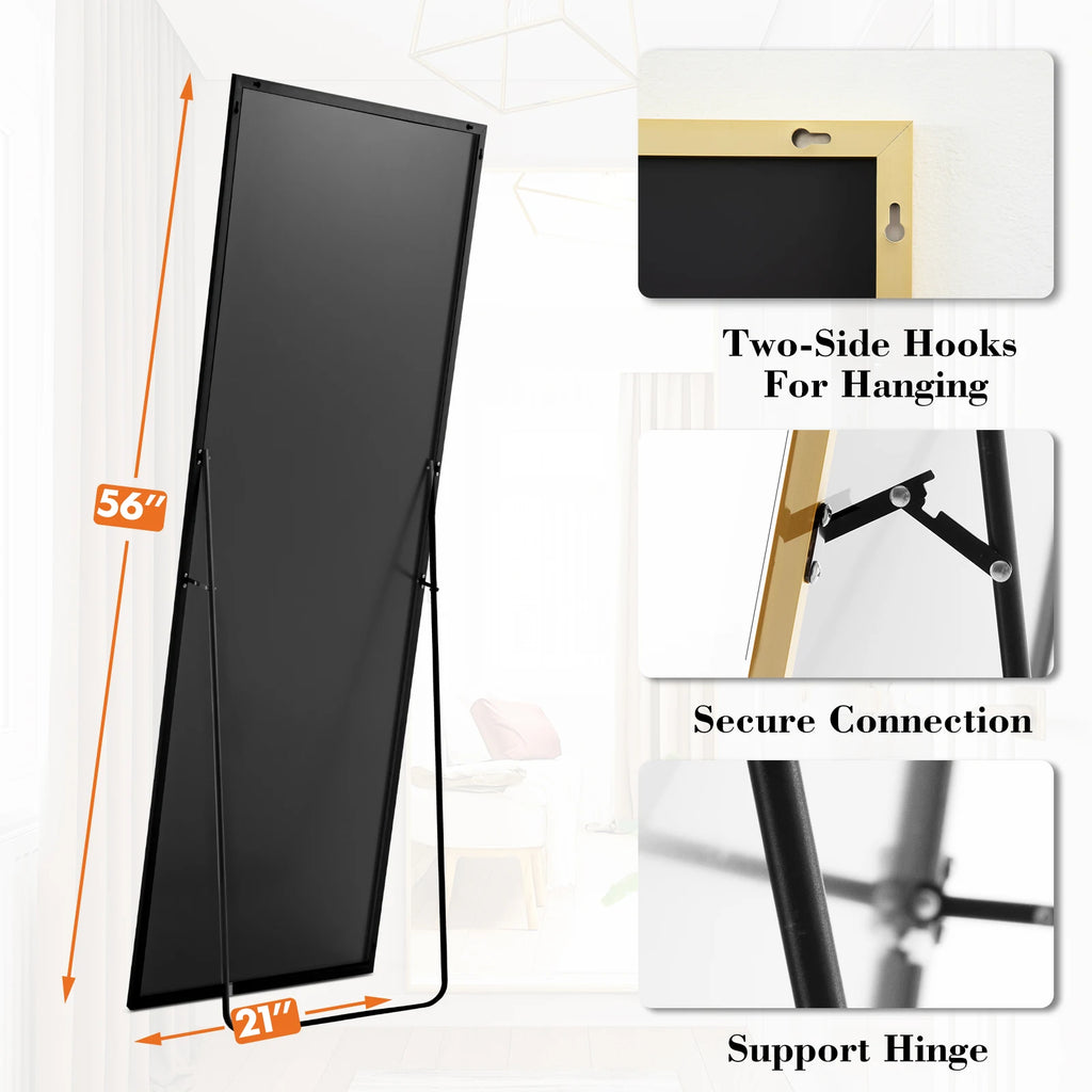56"x21" Full Length Mirror with Aluminum Alloy Frame