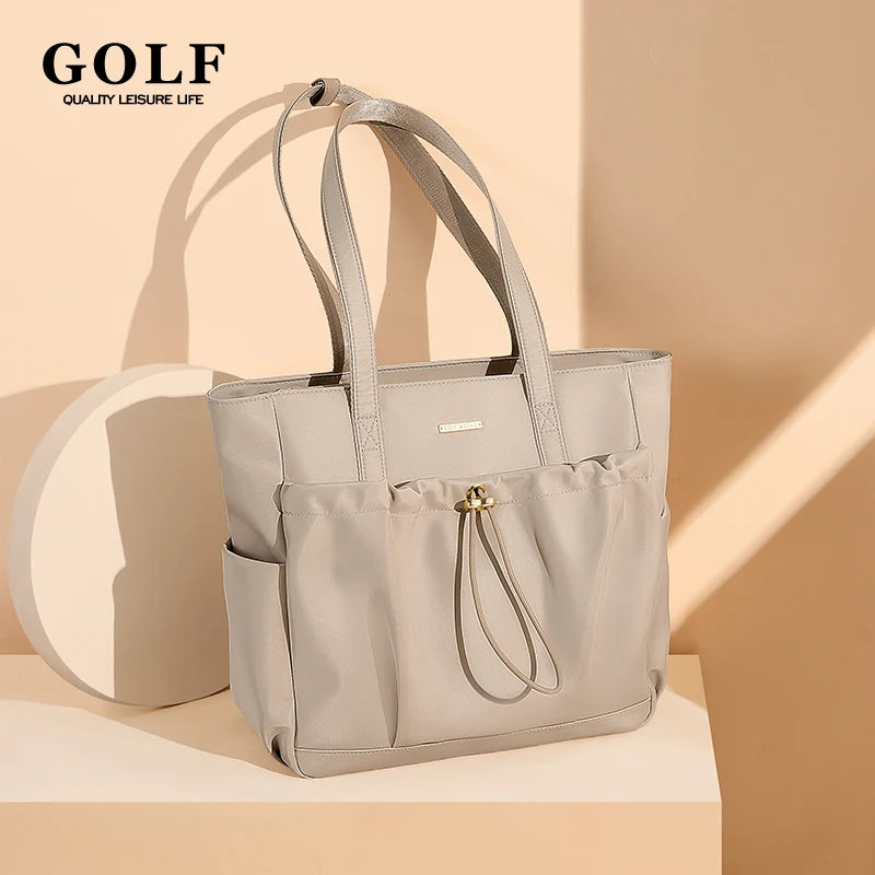 GOLF Tote Bag Working Women Khaki Large Tote Shoulder Bags with Multiple Pockets Aesthetic Ladies Handbag Office Woman Commuter