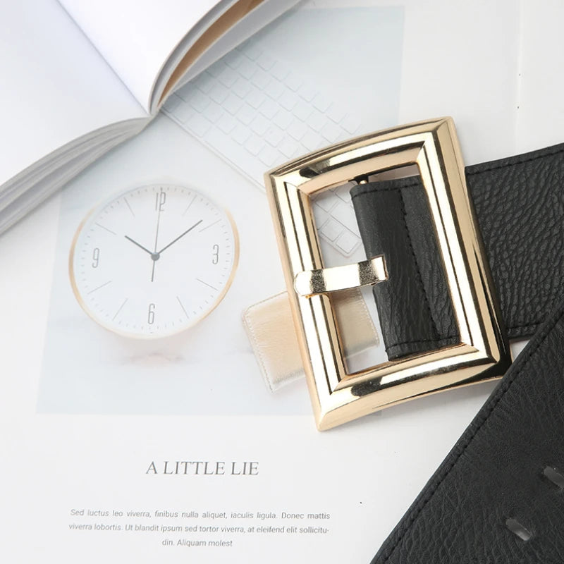 Trend New Big Belts for Women Waist Corset BeltWide Elastic Cummerbunds Black StretchPlus Size Belt Dress Fashion Ladies Wear