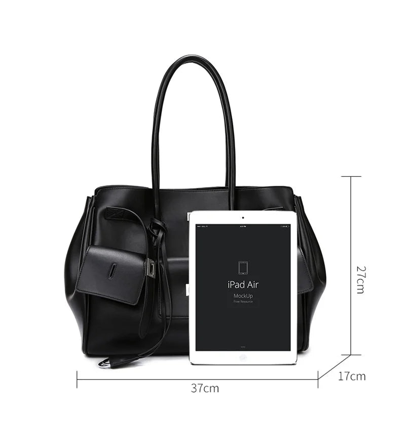 New Women's PU Leather Tote Bag Fashion Simple Ladies Handbag Female Large Capacity High Quality Shoulder Bag
