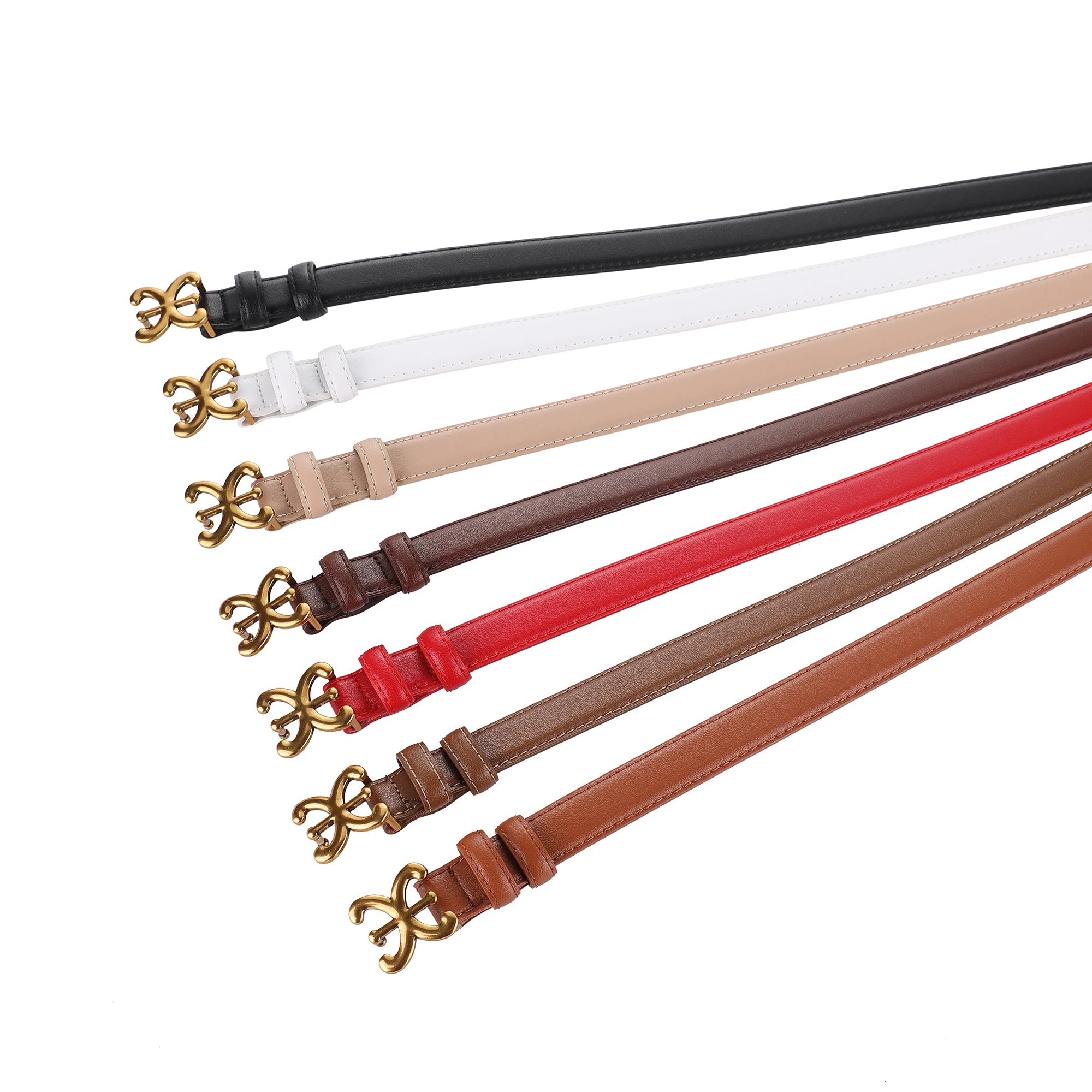 Women's luxury belts fashionable and trendy 1.8CM leather belts body metal buckle head suitable for dress trousers casual wear