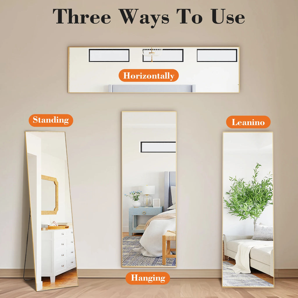56"x21" Full Length Mirror with Aluminum Alloy Frame