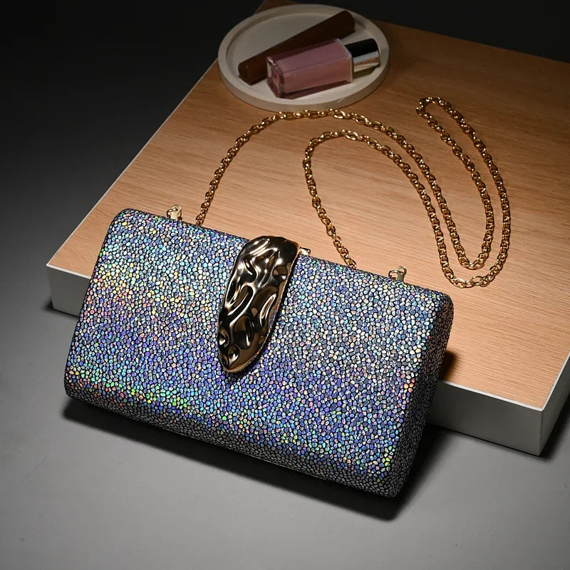 Fashionable Wedding Party Clutch Bag for Women Ladies Small Square Handbag Long Evening Dress Bag Simple Elegant Design