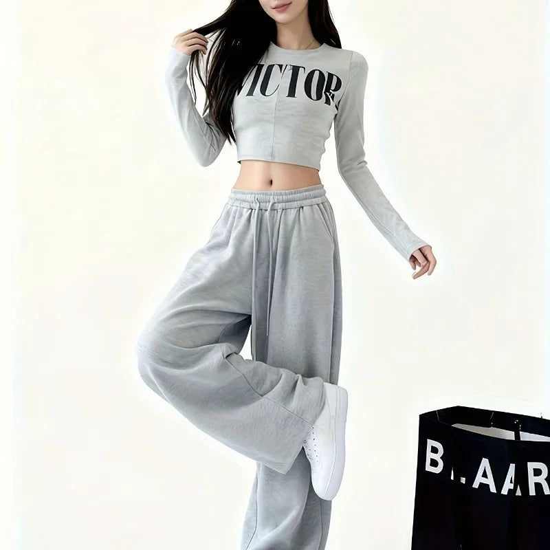 American Women's Casual Fashion Sports Autumn and Winter New Style Men's and Women's Universal Jogging Casual Sports Pants