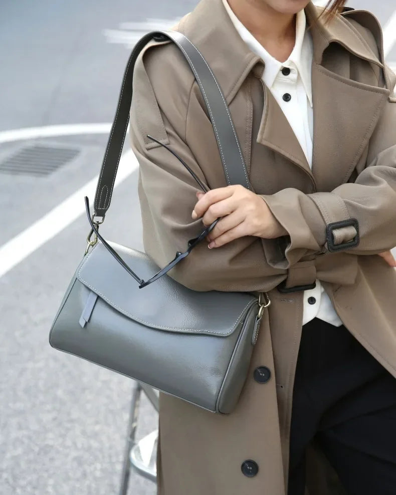 Women's Genuine Leather Shoulder & Crossbody Bag Minimalist Design for Office, Dinner & Weekend Outings Durable Everyday Handbag