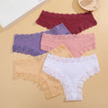 5Pcs/set Floral Lace Cotton Panties
