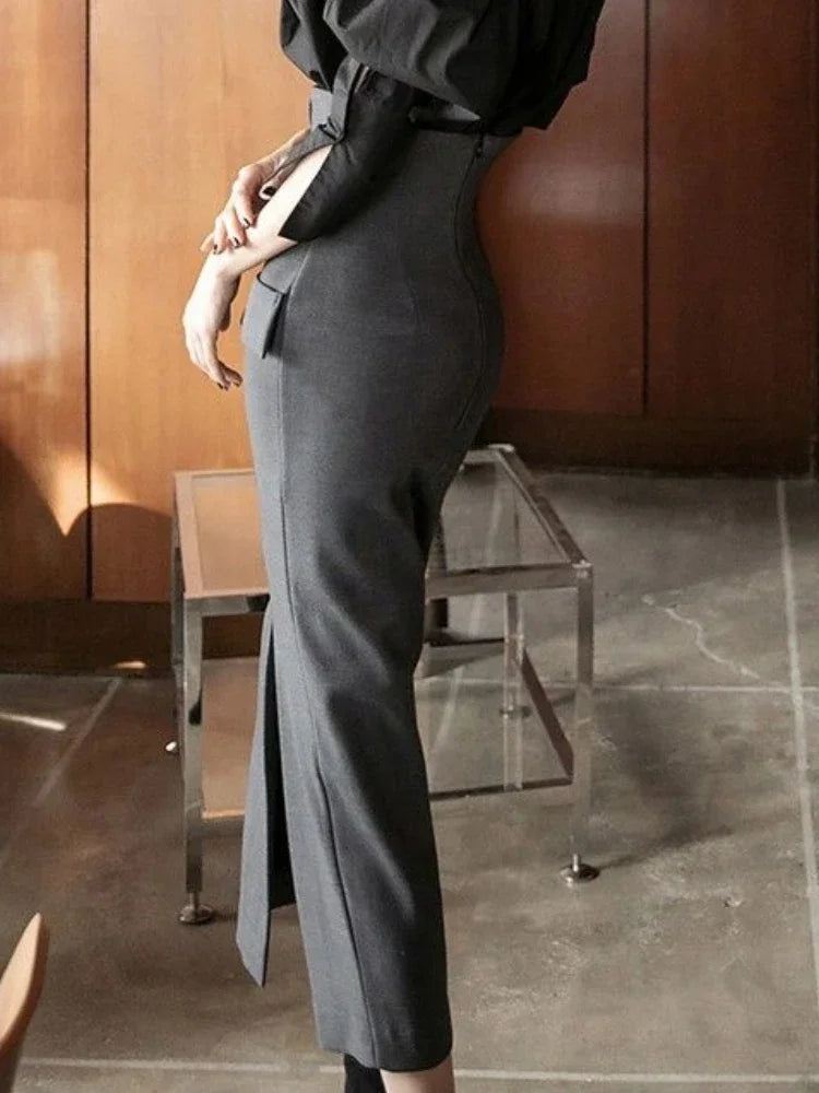 Skirts Women A-line Slim Daily Comfortable Trendy Casual Korean Style Elegant All-match Split Ladies Summer Autumn Simple Retro