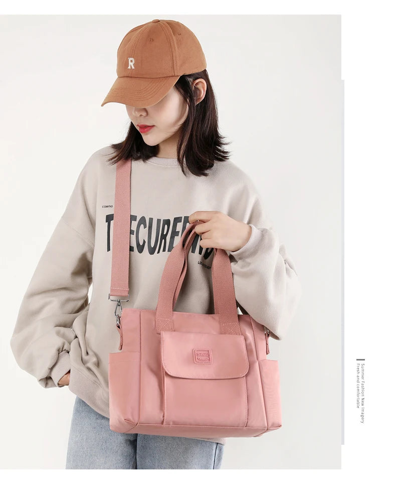 Tote Bag Handbag Shoulder Bag for Women Nylon Waterproof Large Capacity Shopping CrossBody Bag Ladies Messenger Bag