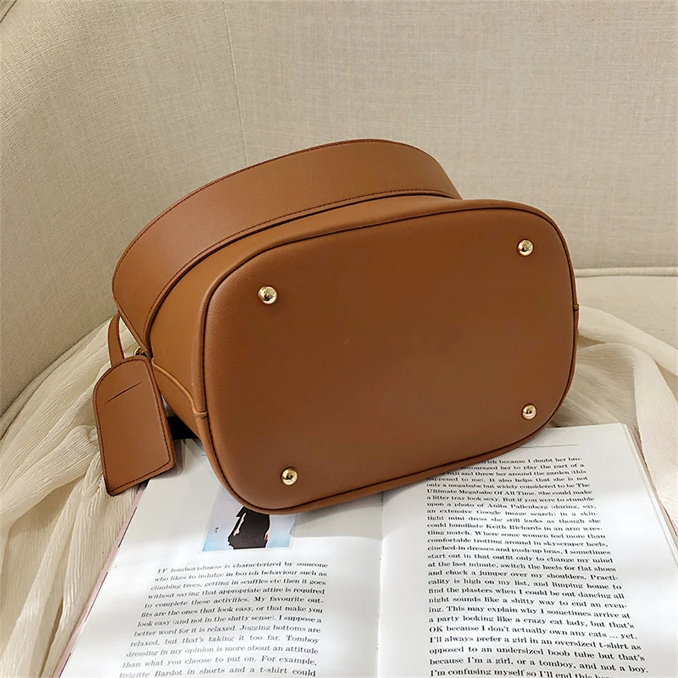 2piece/set Fashion Design Pu Leather Shoulder Crossbody Bag Casual Lady Tote Female Large Capacity Bucket purses and handbags