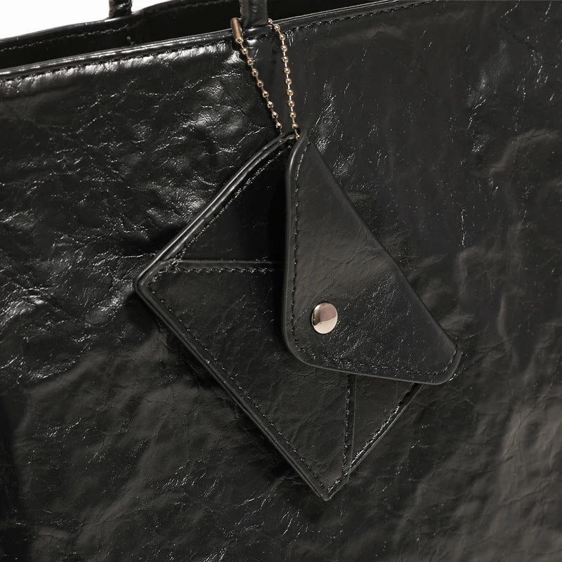 England Style Tote Bags For Women Luxury Designer Handbags Purses 2024 New In PU Oil Wax Skin Wrinkles Letter Underarm Shoulder