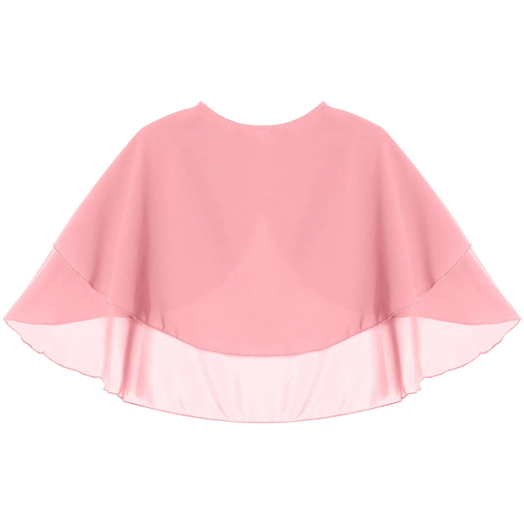 Women Elegant Solid Color Chiffon Shawl Ruffle 2-Layer Chiffon Wraps Bolero Wedding Birthday Evening Party Dress Cape Outerwear