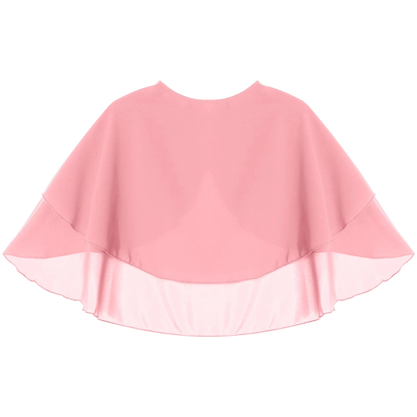 Women Elegant Solid Color Chiffon Shawl Ruffle 2-Layer Chiffon Wraps Bolero Wedding Birthday Evening Party Dress Cape Outerwear