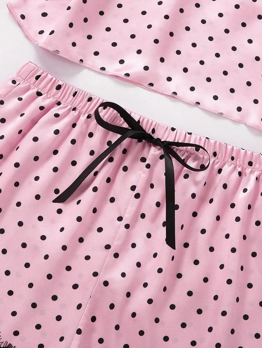 Bowknot Pyjamas Shorts Set
