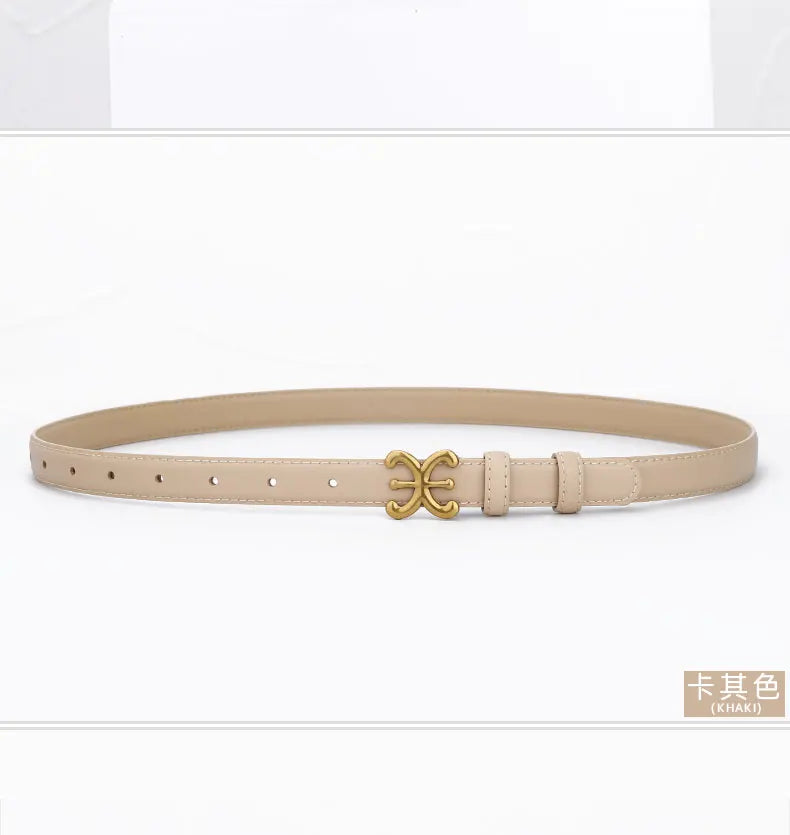 Women's luxury belts fashionable and trendy 1.8CM leather belts body metal buckle head suitable for dress trousers casual wear