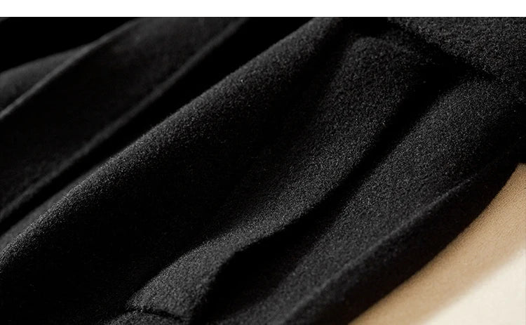 SENTUBILA Women's Long Woolen Overcoats 2025 Winter Outerwear Elegant Turtleneck Warm Double Breasted Belt Wrap Coat W24O42064