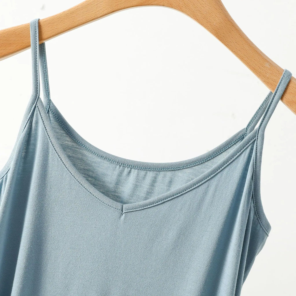 Spaghetti Strap Top Women Halter V-Neck Basic Cami Sleevless tank tops Women's Summer Camisole Solid color