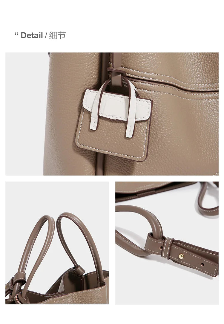 Tote bag autumn and winter new leather texture fashionable and versatile commuting large capacity large bag women's armpit bag