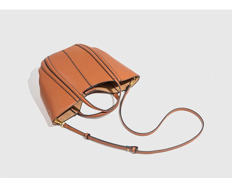 Luxury Quilting Basket Bags for Women Handbags PU Leather Bucket Bag Fashion Designer Shoulder Crossbody Bag Female Purses NEW