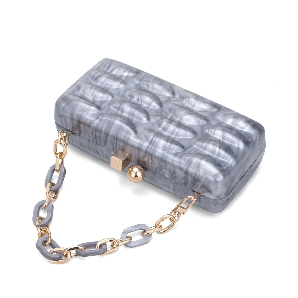 Luxury Evening Bag For Women Elegant Acrylic Hard Surface Ladies Clutch 5 Color Hangbag Party Wedding Shoulder Bags 2024 Fashion