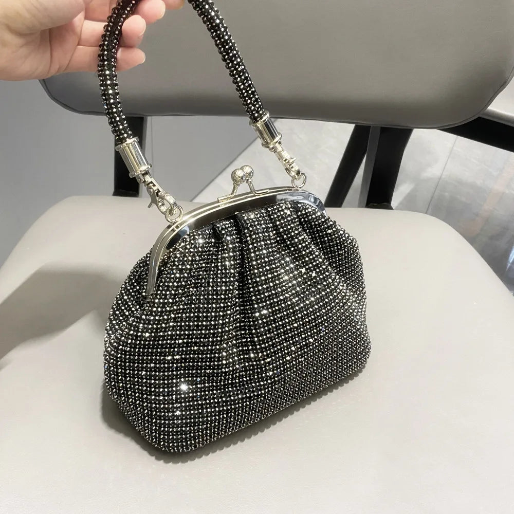 JIOMAY Women's Shiny Rhinestone Purse for Wedding Silver Clutch Bag evening Bag Luxury Clutch Bag Luxury Bags Designers Handbags