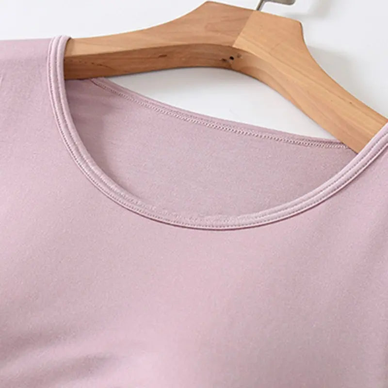 Women's T-Shirt with Chest Pad Tops  One-Piece Bra Cup Slim T Shirt Female Summer Top Bottoming Shirts Home Wear Women Pajamas