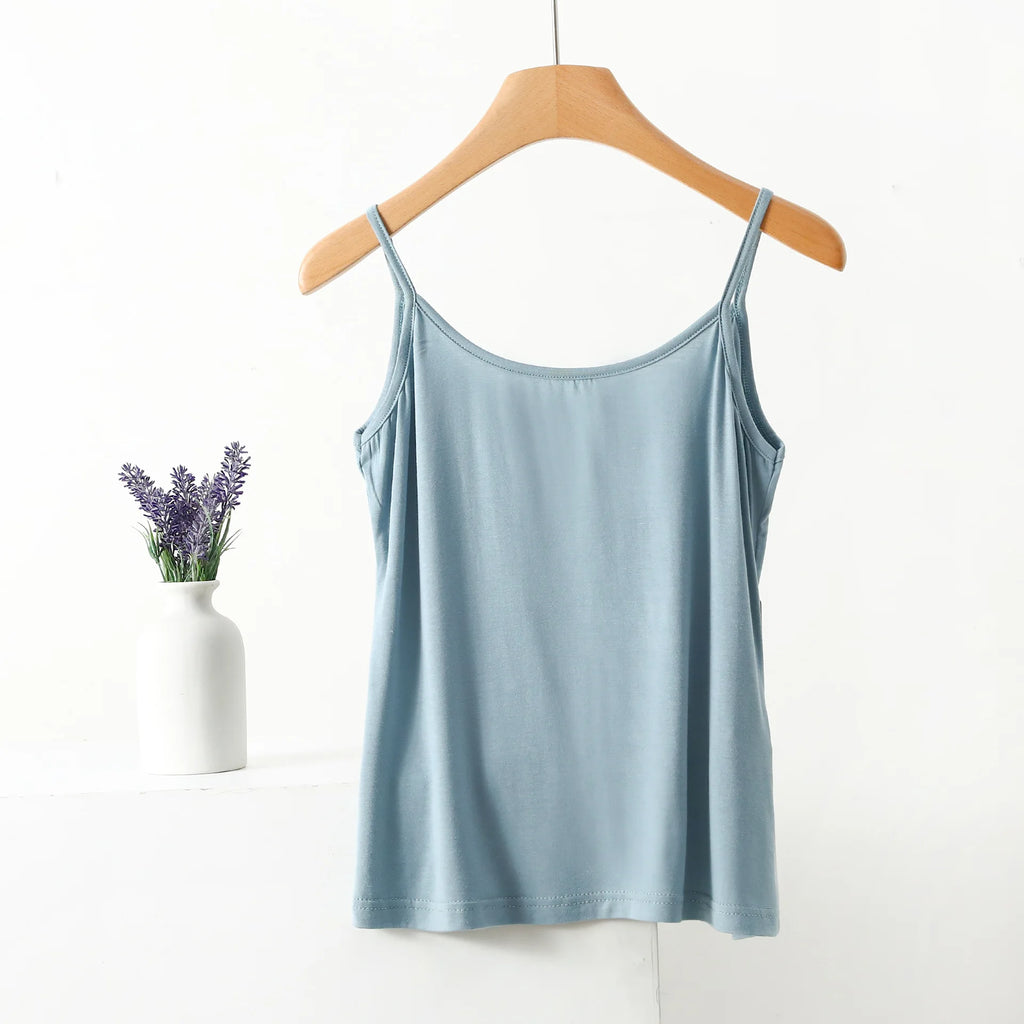 Spaghetti Strap Top Women Halter V-Neck Basic Cami Sleevless tank tops Women's Summer Camisole Solid color