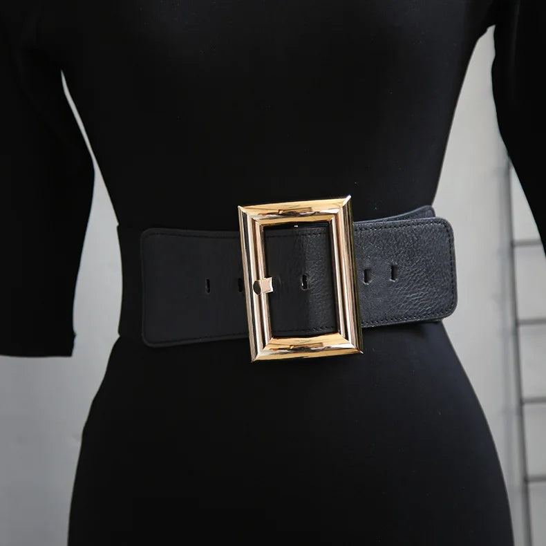 Trend New Big Belts for Women Waist Corset BeltWide Elastic Cummerbunds Black StretchPlus Size Belt Dress Fashion Ladies Wear