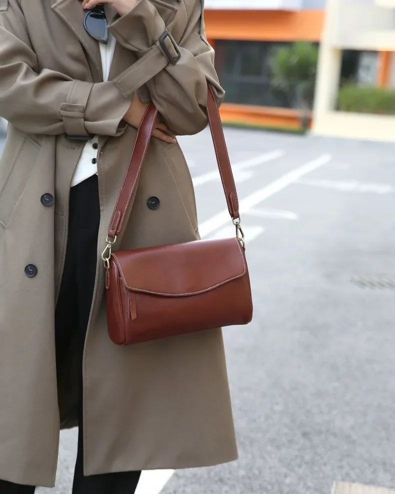 Women's Genuine Leather Shoulder & Crossbody Bag Minimalist Design for Office, Dinner & Weekend Outings Durable Everyday Handbag