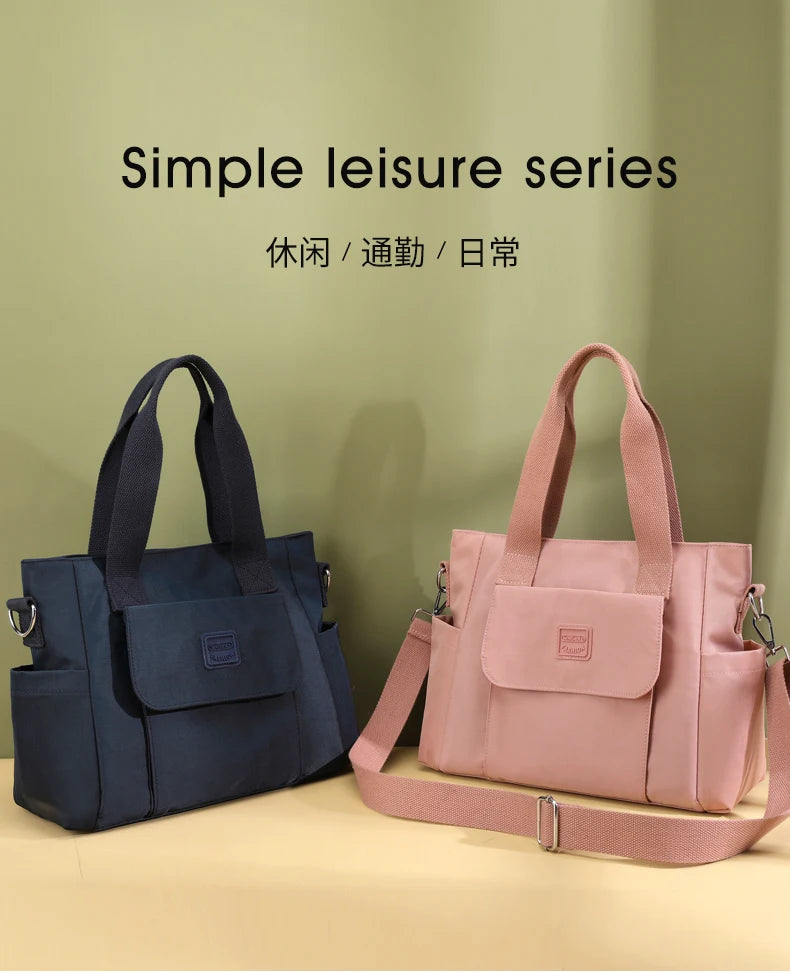 Tote Bag Handbag Shoulder Bag for Women Nylon Waterproof Large Capacity Shopping CrossBody Bag Ladies Messenger Bag