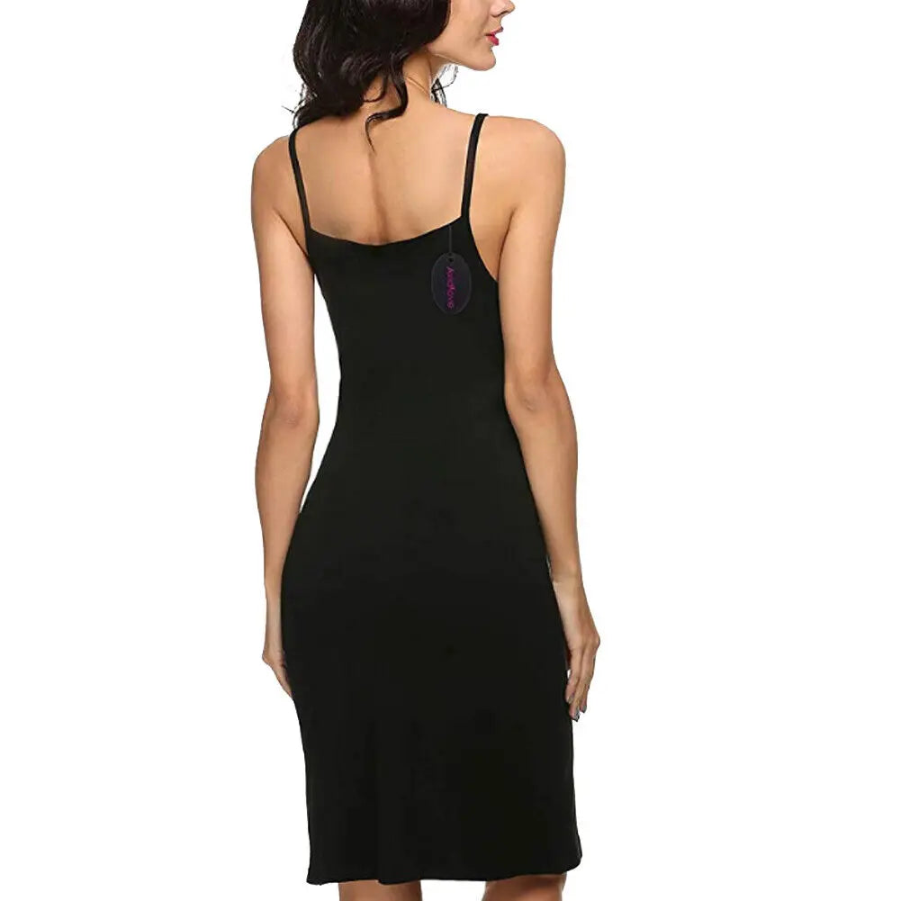 Solid Sling Dress for Womens Compression Sleeveless Slip Under Dress Backless Soft Pajamas Breathable Underwear Sexy Sleepwear