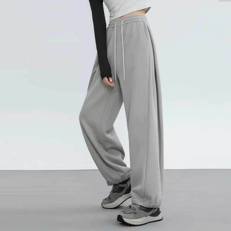 2025 Joggers Sweatpants Women cargo pants cotton Korean Y2K Summer Harajuku High Waist Black Women's pants Wide Leg Trouser